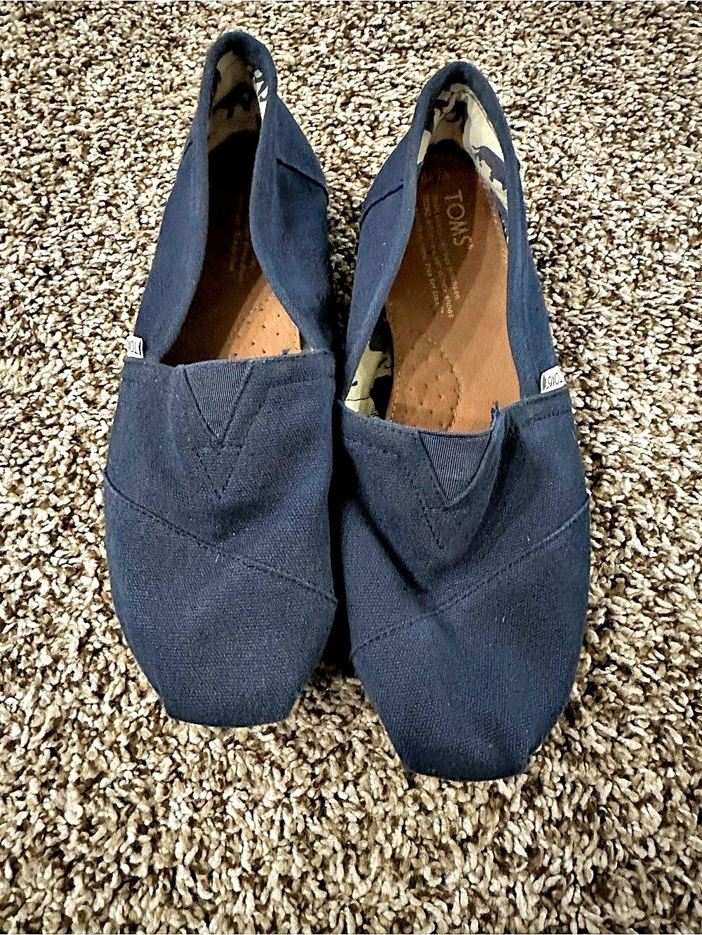 TOMS Classic Alpargata Canvas Flats Blue Women's US 10